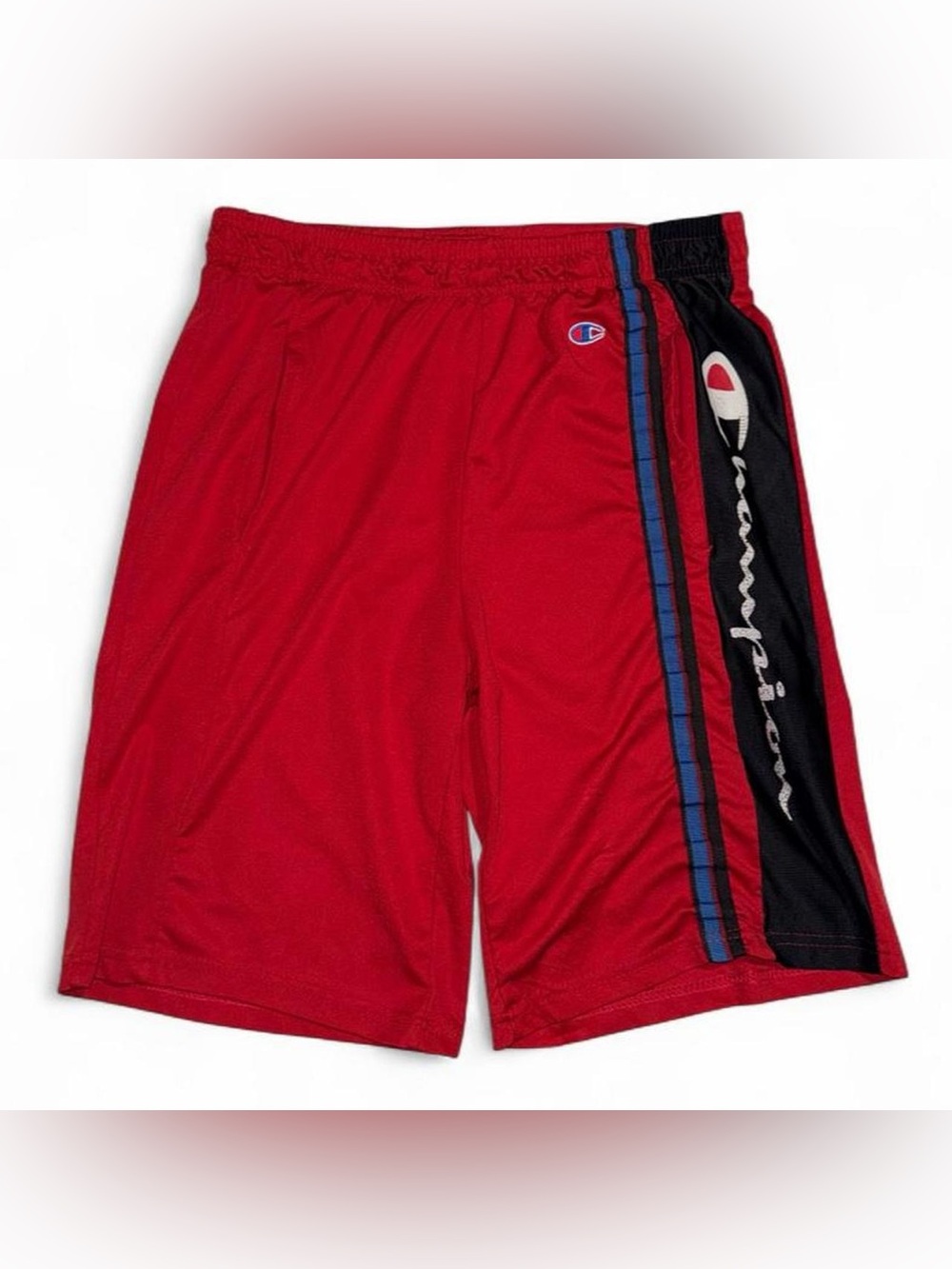 Champion Red Men’s Athletic Shorts with Black Side Panel